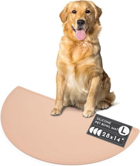 Silicone Dog Food Mat, Pet Placemat, 21" x 10.5" Deep - Blush / Large