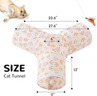 Tempcore Cat Tunnel, 3-Way Collapsible Toy for Indoor Cats - Pink Rabbit / Small - image 2