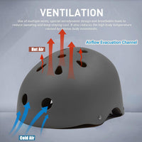 Skateboard Helmet Impact Resistance Ventilation for Youth & Adults – Fun for Kids & Family - Gray / Large - image 2