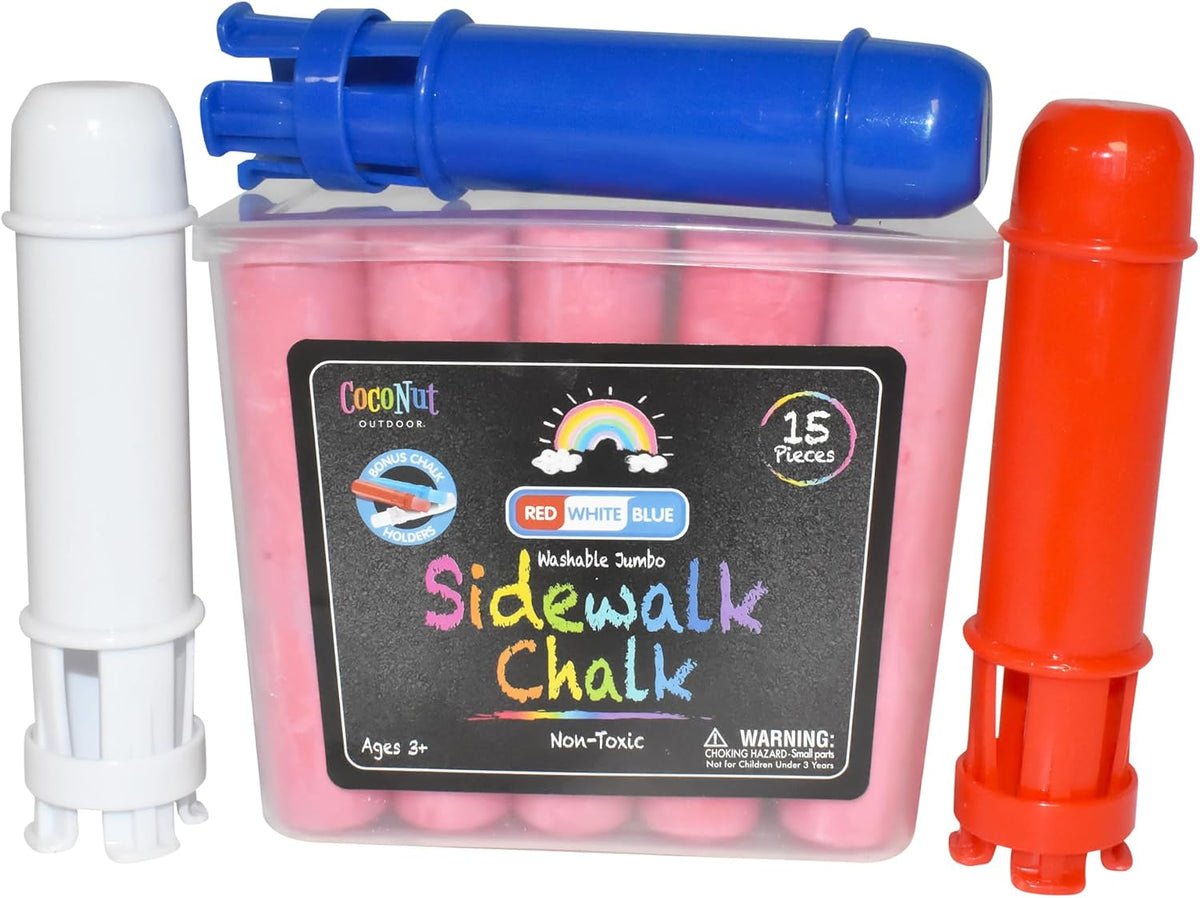 CocoNut Outdoor jumbo sidewalk chalk bucket with 40 thick chalk sticks in 7 colors - view 10