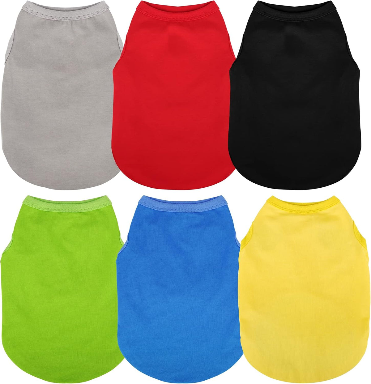 Elevate Your Dog's Fashion Quotient with Colorful and Breathable - XS-(2~4.5lb) | Chest(~13.7") / 6 Pack Plain