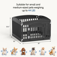 DUMOS Plastic Dog Playpen - Black / 4 Panel / 24 Inch - image 2
