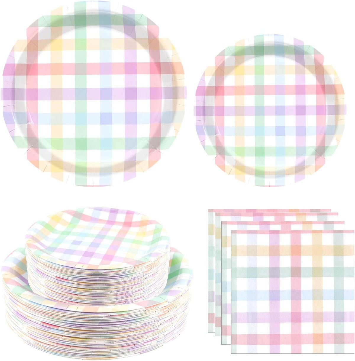 yunhuatdm 180 piece cute ghost Halloween plates and napkins set, black and white - view 7