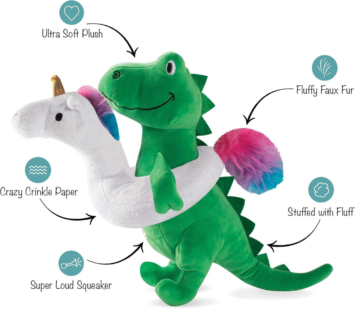 Fringe Studio Dog Plush Pet Toy with Squeaker - Multicolor - image 3