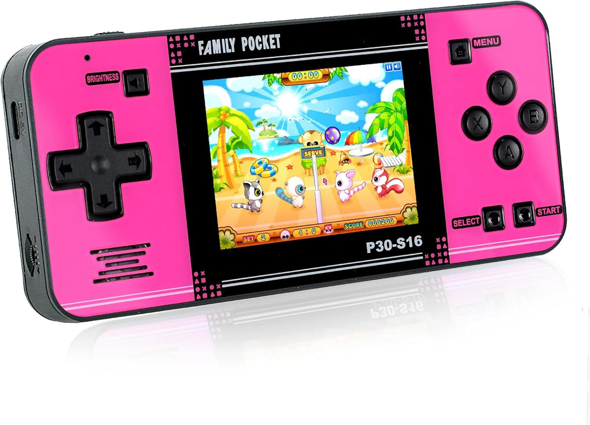 Handheld Game for Kids -Preloaded 220 Retro Video Games - Black+pink