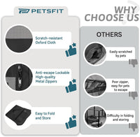 PETSFIT Portable Dog Playpen 36", Removable Waterproof Mat - Black / Large (45.5"x45.5"x28.5") - image 3