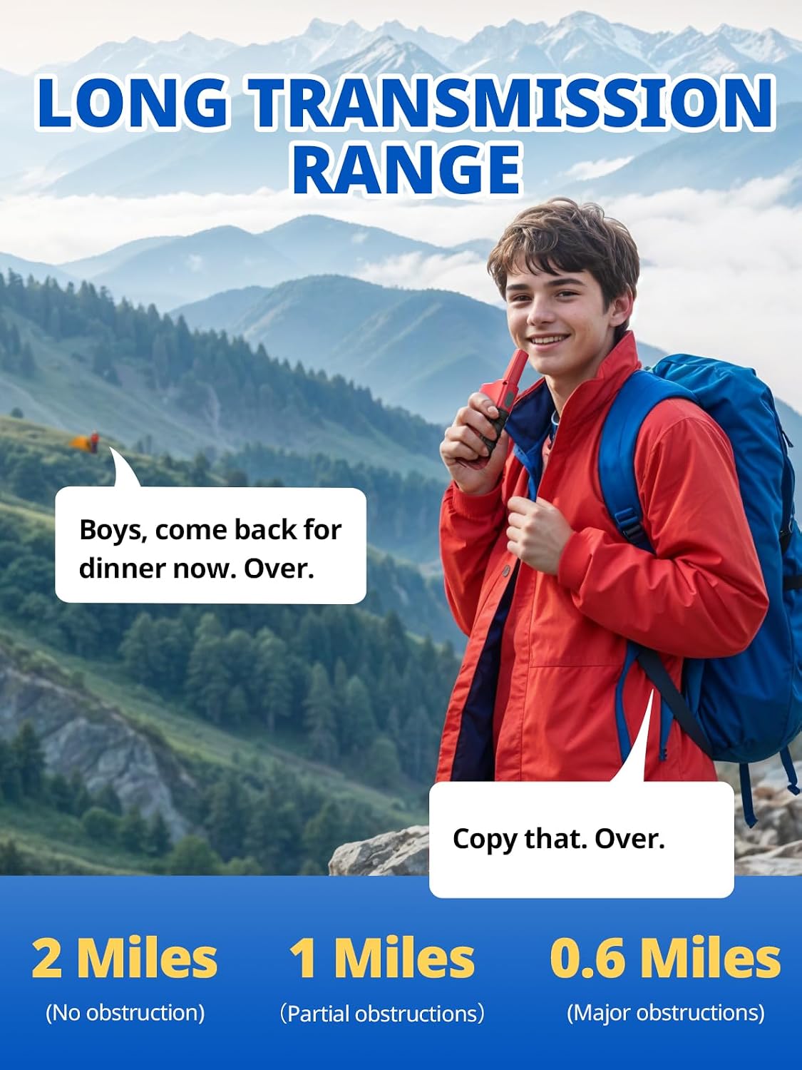 Inspireyes Kids Walkie Talkies - Blue+Red / 2 Pack - image 3