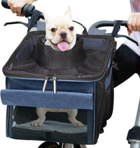 Pet Carrier Bicycle Basket Bag Pet Carrier/Booster Backpack for Dogs - Classic Blue / 10.6"L x 11.4"W x 11.4"H