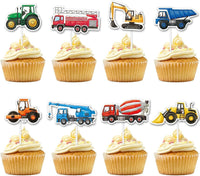 WERNNSAI 36 farm cupcake toppers with cow, pig, sheep, horse and house designs - view 7
