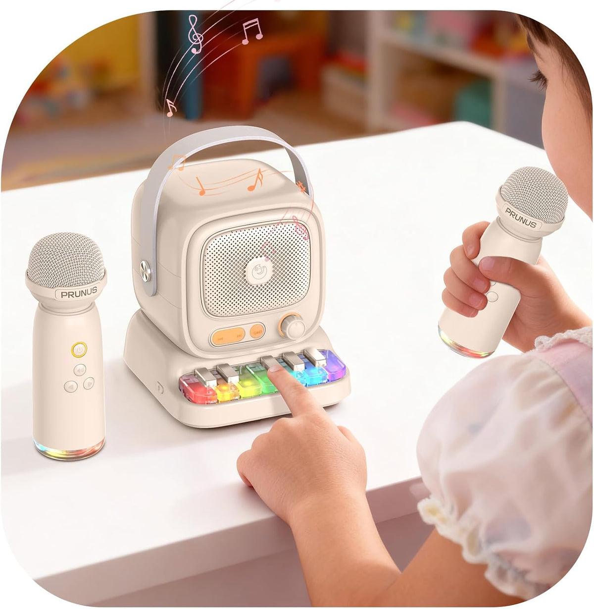 PRUNUS C20 Mini Karaoke Machine - C60-Beige