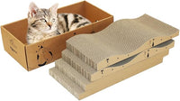 Cat Scratcher Cardboard Pad Scratch Box,4pcs Scratching Board for Indoor Cats,Reversible Durable with Catnip