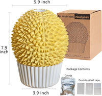 Cat Face Scratcher Wall Corner Massage Comb, Self Grooming Brush – Essentials for Cats - yellow - image 3