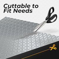 7.8 x 18 FT Garage Floor Mats for Under Car, 2.8mm Thickened Rubber Garage Flooring Roll, M Size 140.4 SQFT Garage Car Mat for Mid-Size SUVs, Sports Car, Light Grey