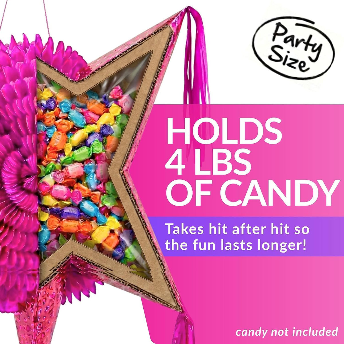 Mexican Piñata, Christmas Pinata - Hot Pink 32" - image 3