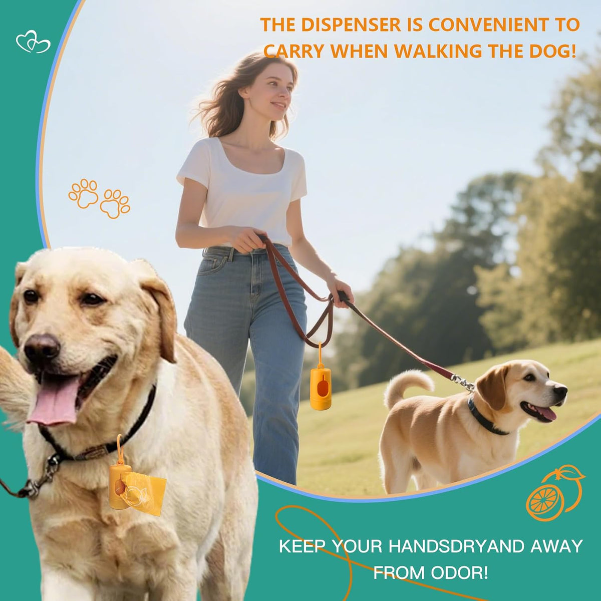 Cherry Blossom Scented Dog Poop Bags, 42 Rolls 630 counts - orange / 120 Count (Pack of 1) - image 4