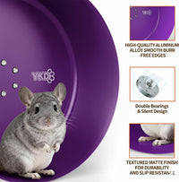 15" Aluminum Alloy Silent Chinchilla Exercise Wheel – Essentials for Small Pets - Purple - image 3