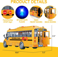 Yellow School Bus Toys for Toddlers 4 Different Flashing Lights - image 3