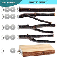 Bird Toys Parakeet Perch Budgie Perch Wood Stand Fork Toys Multi-Branch Perch Platform Toy for Small Conures,Cockatiel,Parrotlet,Lovebird,Parrot,Finches