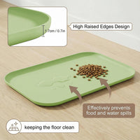 Non-Slip Silicone Dog Food Mat for Food and Water - 45 x 30 cm / Light Green - image 3