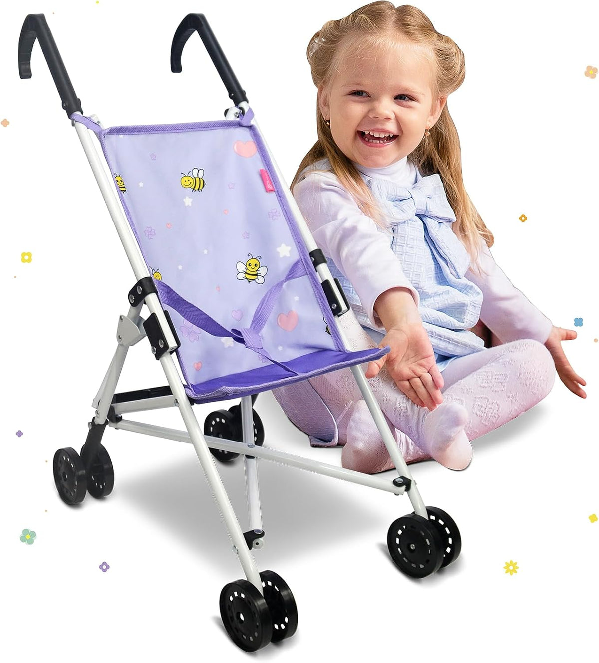 Anivia Stroller Toy Collection Doll Stroller Baby Doll Accessories - DB102 purple