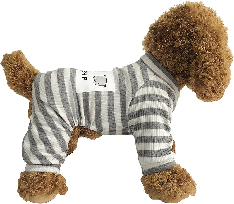 Dogs PJS Clothes for Small Dogs Girl Puppy Onsie Pet Pajamas – Essentials for Dogs - GREY / L(Back11.8", Weight6.5-9 lbs)