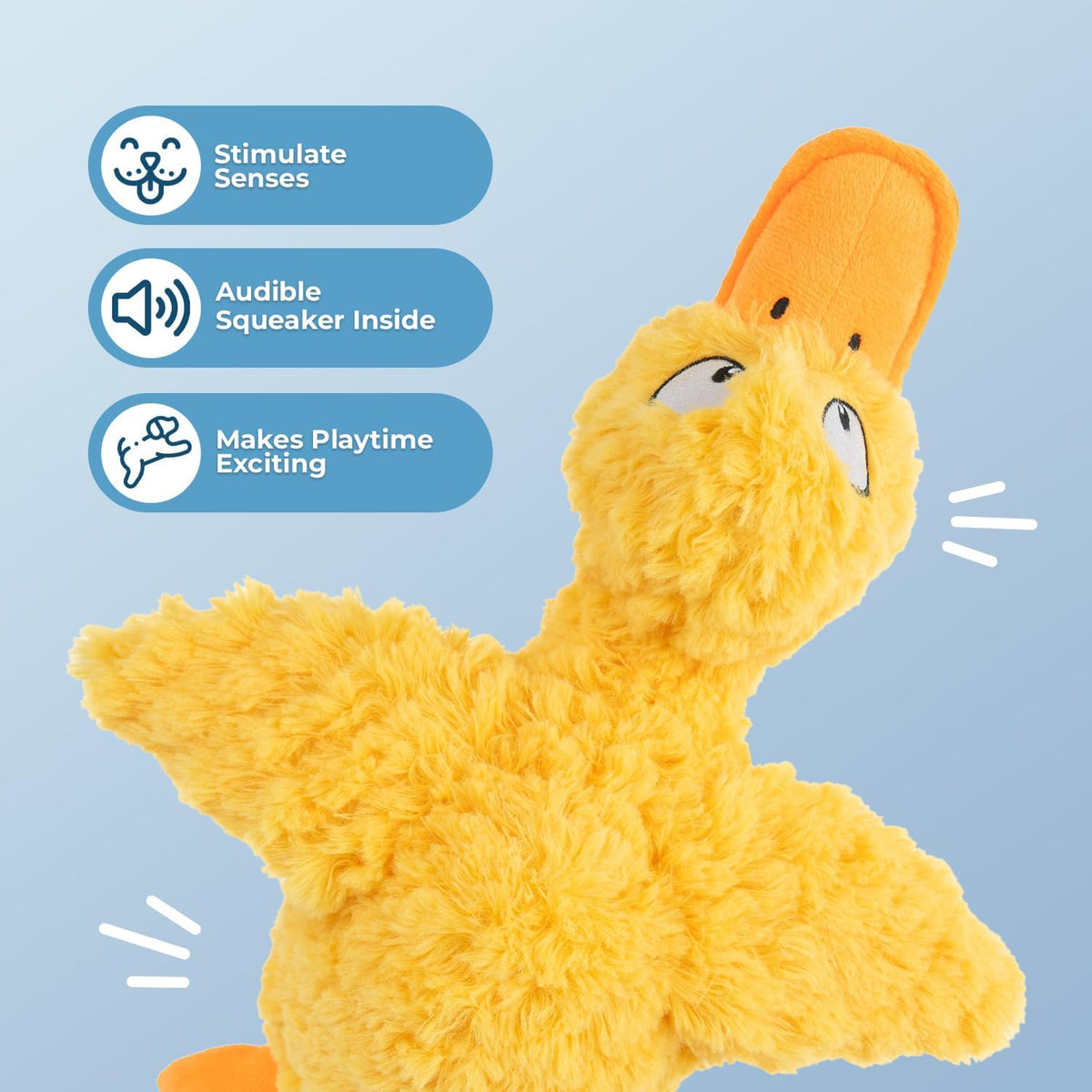 Best Pet Supplies Bunny Buddy Squeaky Plush Dog Toy, Beige - Ducky Doodle (Yellow) / Small - image 2