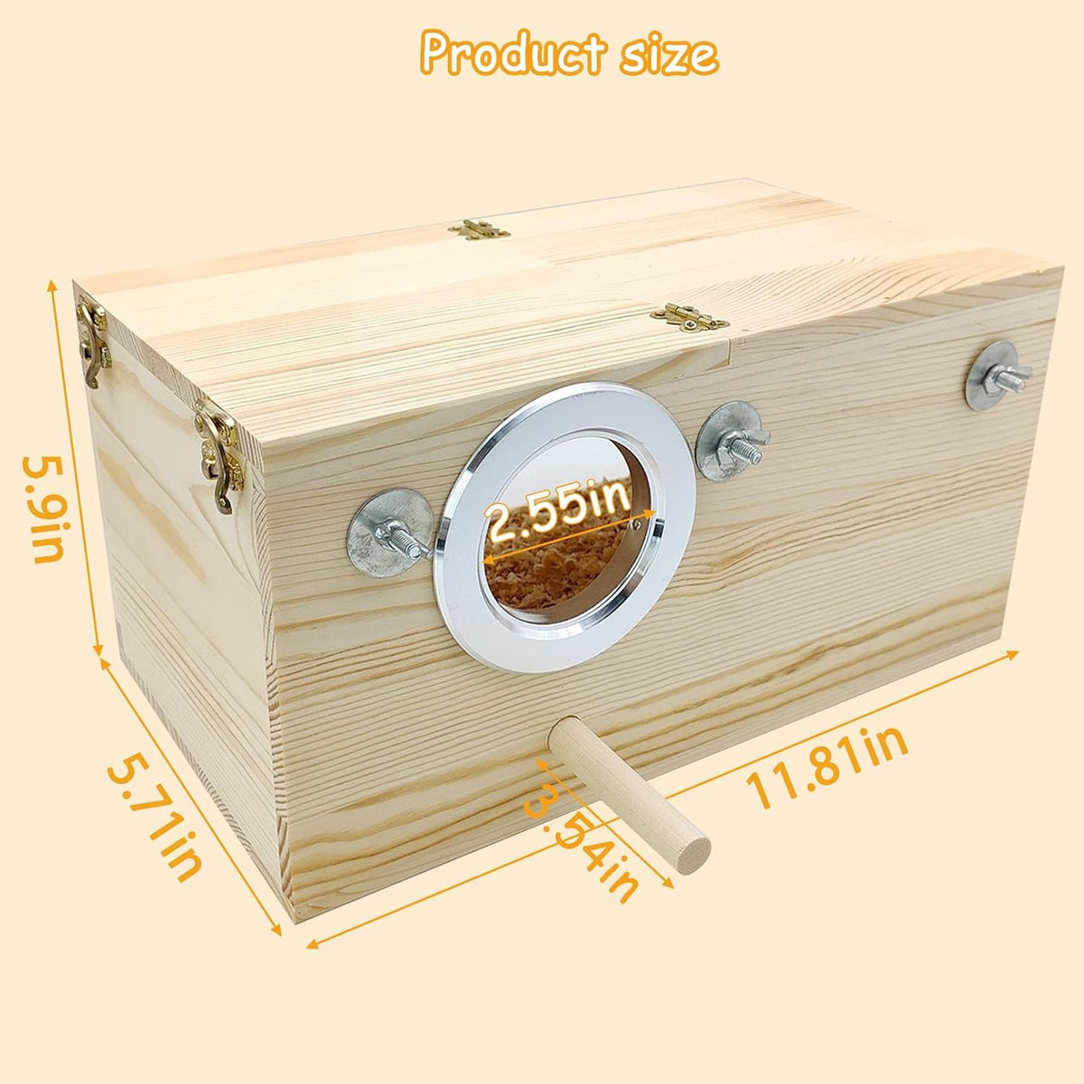 Acrylic Parakeet Nesting Box Transparent Panoramic Bird Nest for Cage – Essentials for Birds - L: 11.8 x 5.7 x 5.9 inch - image 2
