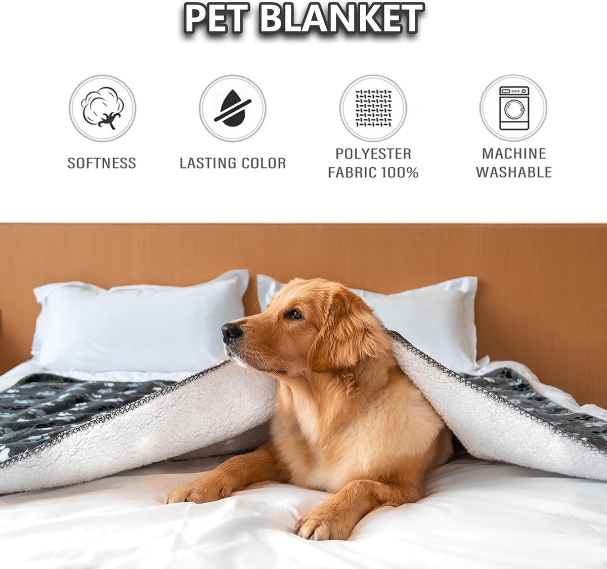 Waterproof Dog Blanket 60x50 Inches - Grey | Bone / Small (25x30) - image 2