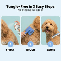 Slicker Brush for Dogs, Pet Grooming Brushes for Doodles & Poodles, Large – Essentials for Dogs - Small Brush & Detangler Spray - image 4