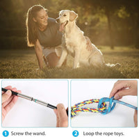 Flirt Pole for Dogs Interactive Chase Toy for Large Medium Small - yellow - image 4