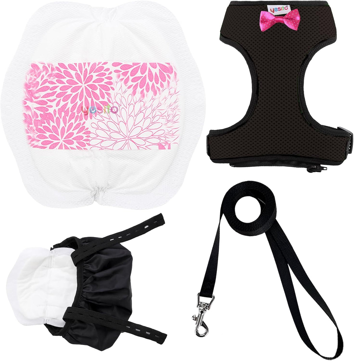Adjustable Chicken Harness Diaper - Large / Black