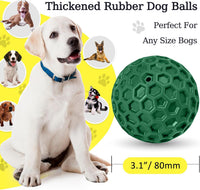 2 Pack Indestructible Squeaky Dog Balls for Aggressive Chewers - Green - image 2