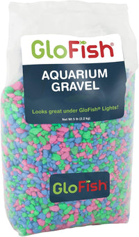 GloFish Aquarium Gravel, Pink, Green & Blue Mix - Pink/Green/Blue Fluorescent / 4 x 5 x 9 inches ; 5 pounds