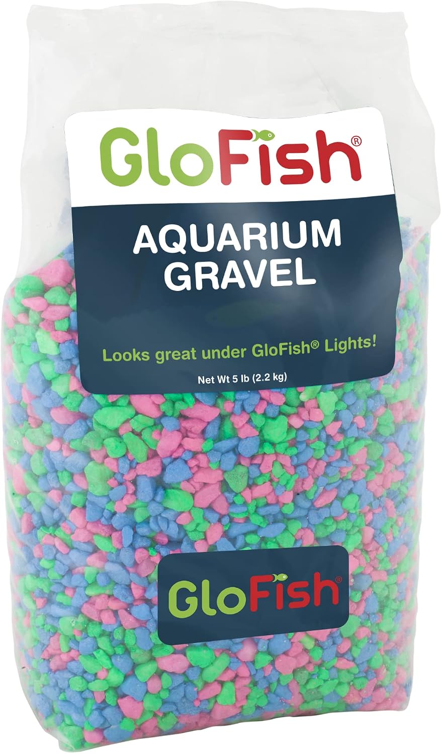 GloFish Aquarium Gravel, Pink, Green & Blue Mix - Pink/Green/Blue Fluorescent / 4 x 5 x 9 inches ; 5 pounds