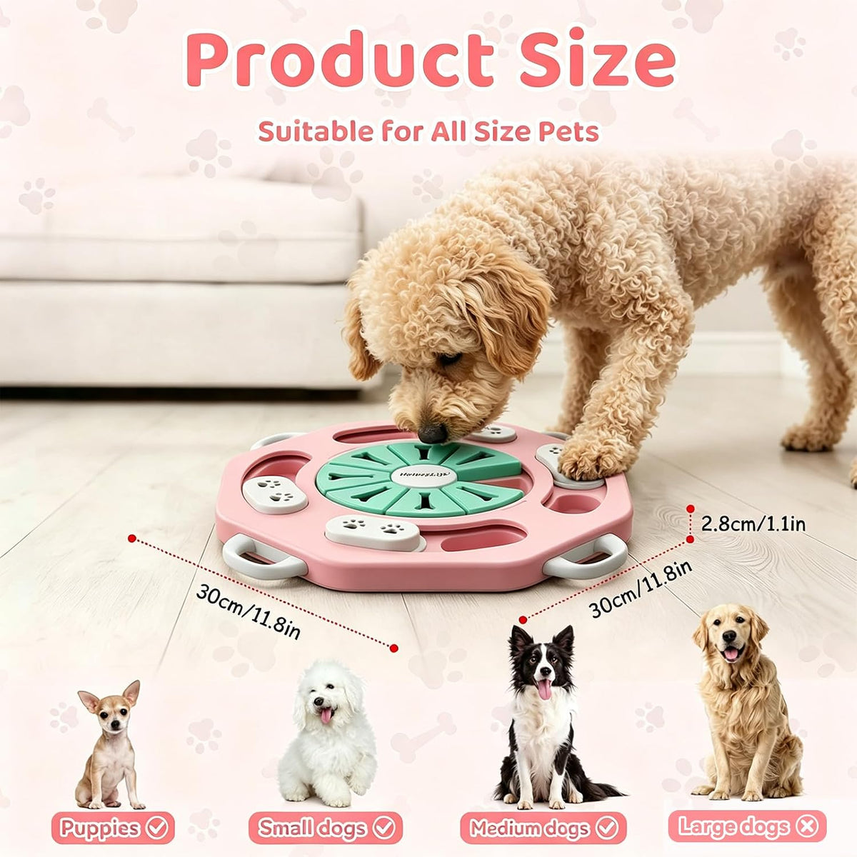 MateeyLife Dog Puzzle Toy, Puppy Enrichment Toys for IQ Training – Essentials for Dogs - L2, Pink - image 3