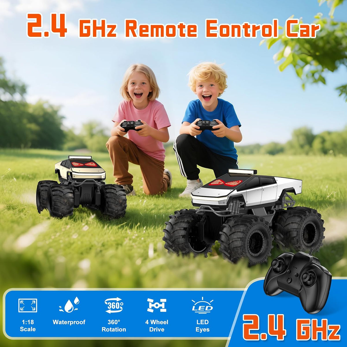Amphibious Remote Control Car - Light Silver - image 3
