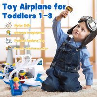 PLAY Musical Airplane Toy for kids Small Figures & Baggage - Blue - image 2
