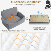 JOEJOY Dog Car Seats for Small Medium Dogs Under 35lbs - Light Grey / Large - image 2