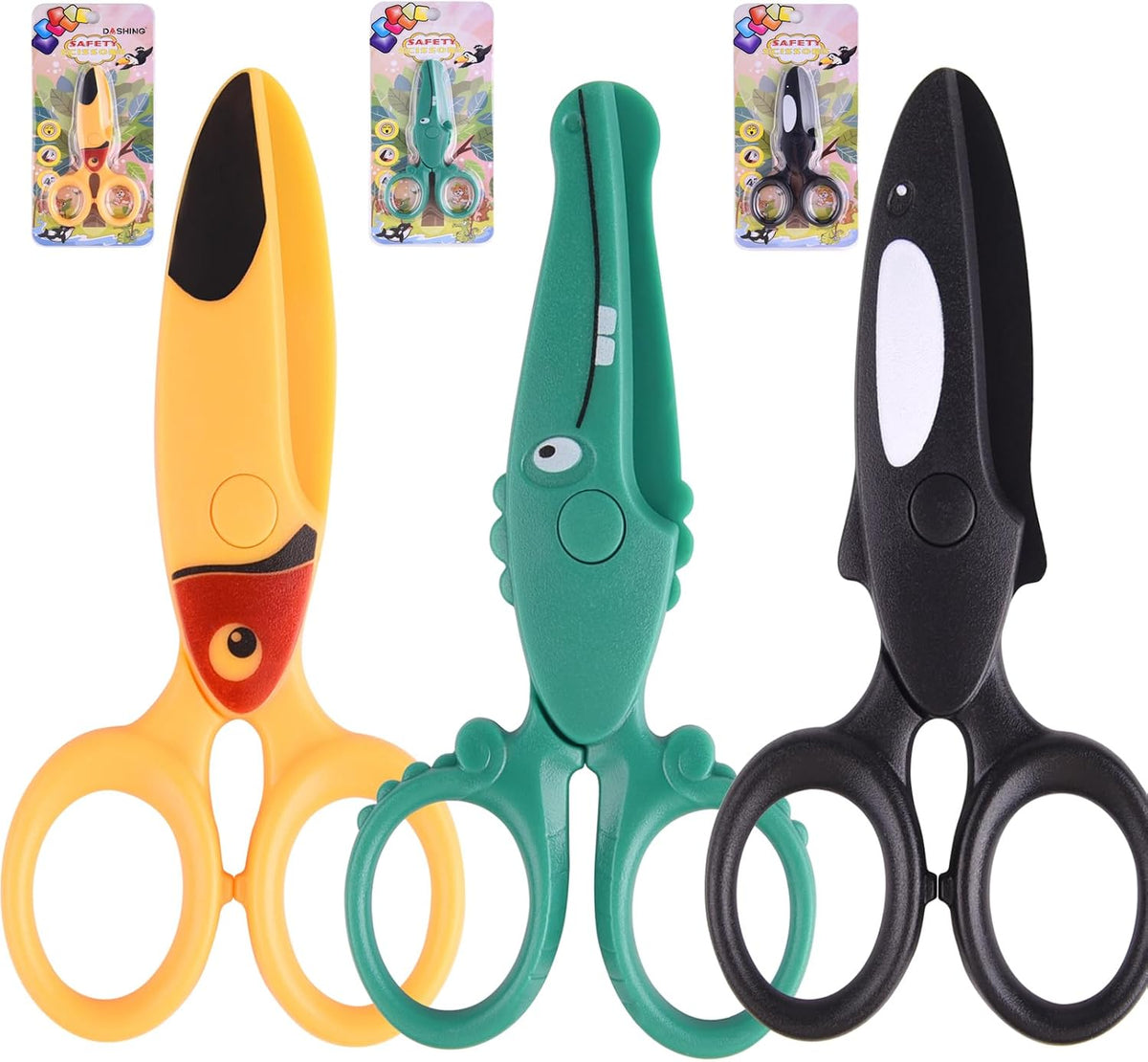 ASTARON Toddler Safety Scissors Crocodile Kids Preschool Training - 3 / Bird Dolphin Crocodile