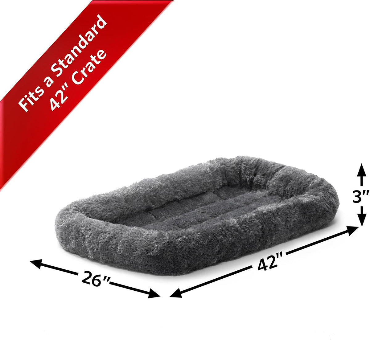 MidWest Homes for Pets QuietTime XXS Dog Bed - Grey / 42 Inch - image 4