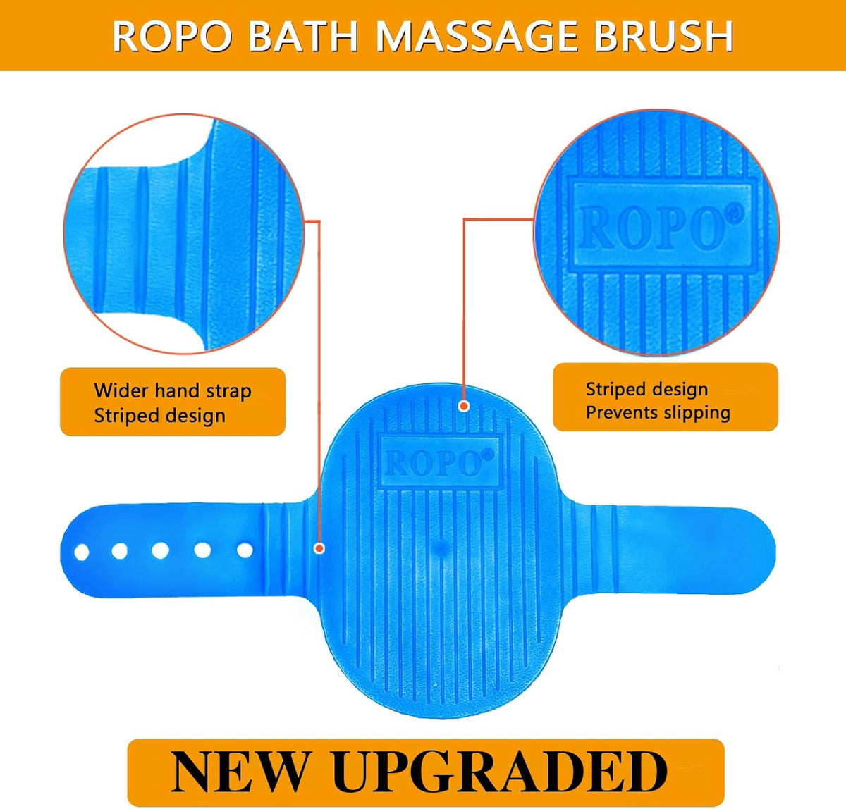 ROPO Dog Bath Brush, Dog Shampoo Brush With Adjustable Ring Handle Long Bristles, Upgraded Version - image 3