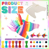 Geelin 24 unfinished wooden horse cutouts with paints, brushes and colored yarn - view 5