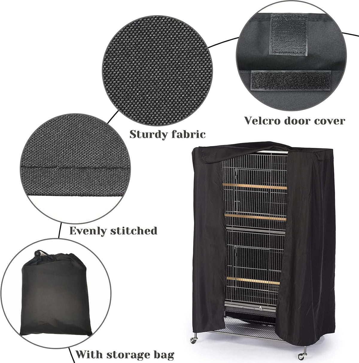 Bird Cage Cover, Water-Proof & Black-Out Birdcage Cover – Essentials for Birds - image 2