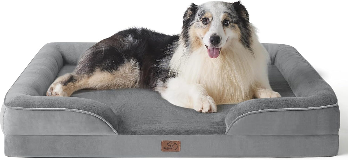 Bedsure Orthopedic Dog Bed Medium Washable Original Design - Grey / 42"l X 32"w X 6.5"th