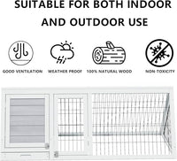 Wooden Quail Cage Indoor Outdoor,A-Frame Quail Coop,Triangle Rabbit Hutch with 2 Doors & Ventilating Wire for Small Animals,Sold by XilishppEcxEco (Grey)