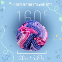 Pet Snuffle Ball, Puzzle Sniffing Interactive Dog Ball for Blind Dogs Training Stress Relief Dog Enrichment Toys Treat Machine Washable (20cm, Pink and Purple)