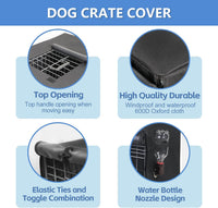 Dog Crate Cover Heavy Duty Oxford Fabric for 36-Inch Wire Crates – Essentials for Dogs - Black / 30"(L)x 19" (W)x 21"(H) - image 2