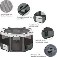 Dog Playpen Portable Pet Play Pens for Small Dog/Cat/Rabbit/Chicks - Gray / 8 / Large (46"x46"x23") - image 2