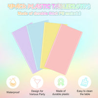 4Pcs Pastel Tablecloths, Mix Color Plastic Tablecloth Disposable Rectangle Table Covers for Baby - Pastel Round / 4pcs - image 3