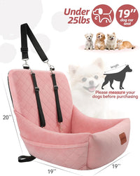 WOOAIDAGG Dog Car Seat for Small Dogs, Ultra-Soft Fabric - Pink - image 2